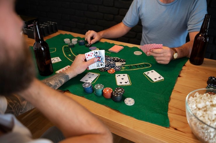 Meja poker langsung dengan dealer profesional di studio asustoto
