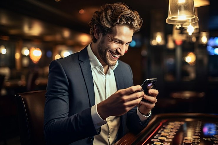 Dealer profesional asustoto menangani permainan poker live